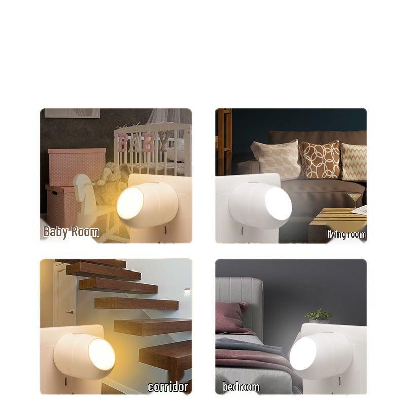 Energy-Saving Plug-In Night Light with Light-Sensing for Bedroom and Baby Feedings