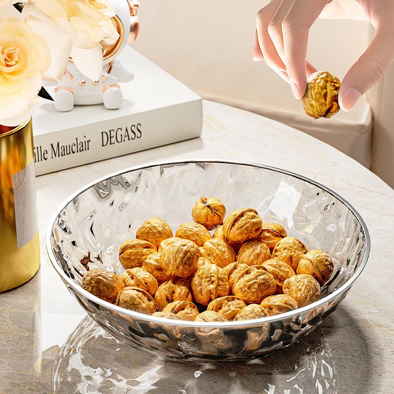 Annual Fruit Plate Living Room Coffee Table Household Light Luxury High-End Exquisite Fruit Plate Crystal Fruit Basin Snack Plate