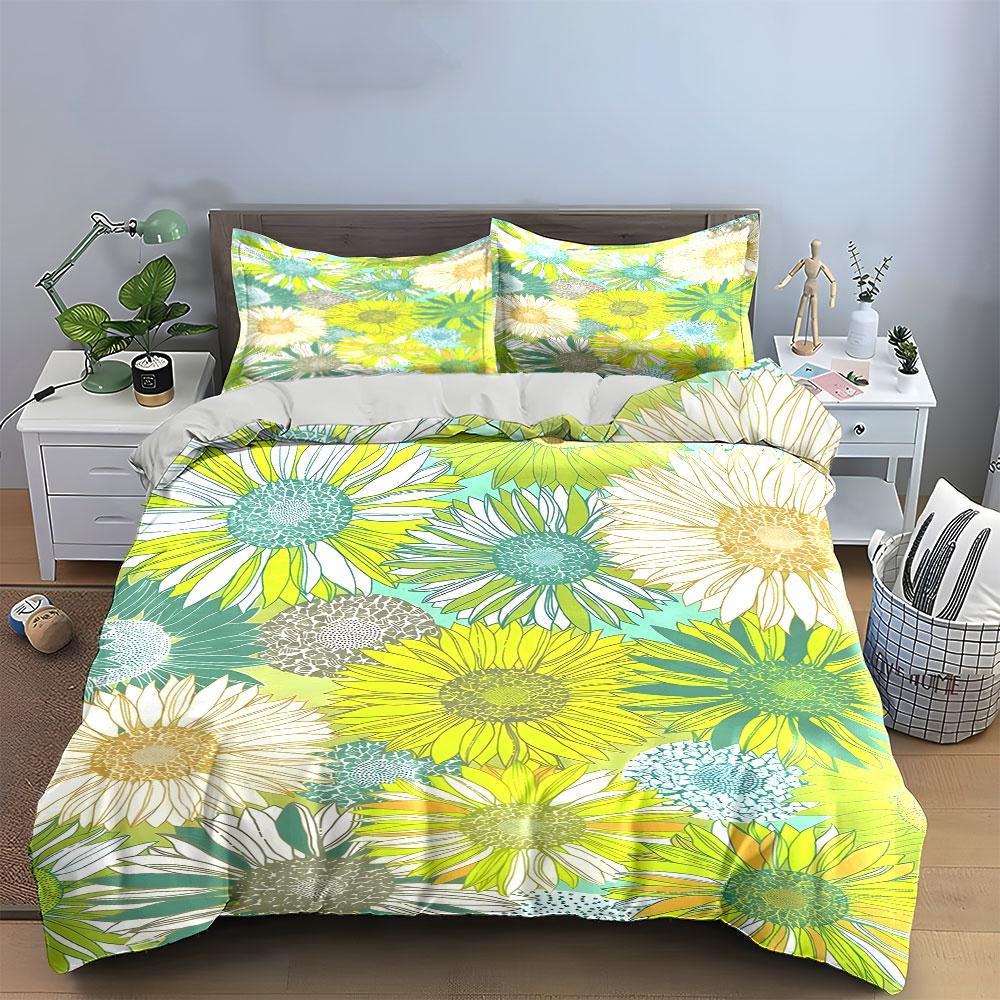 "Vivid sunflower harmony." Bedding sets Duvet covers Pillowcases(1* Duvet Cover 2* Pillowcases without duvet insert)