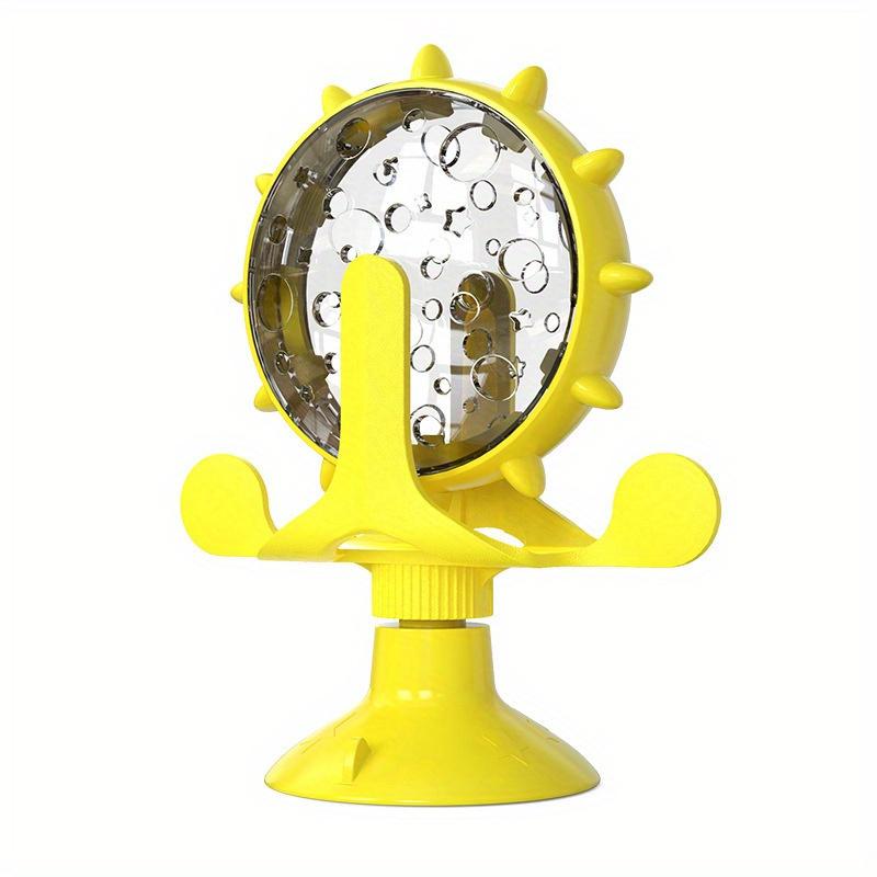 

Игрушки-головоломки для домашних животных Интерактивная игрушка для кошек Медленная кормушка для тренировки IQ Умственного обогащения, Интерактивная игрушка для домашних животных и колокольчик жёлтый