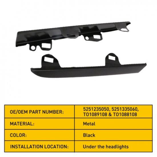 Pair Headlight Front Molding Lamp Filler Panel Trim For Toyota Tacoma 2001-04