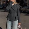 Women Loose A Line Casual Commute Woolen Blazer Jacket For Ladies