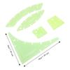 5pcs Transparent Green Quilt Cutting Templates Multi Functional DIY Quilting Ruler Kit  For Crafting