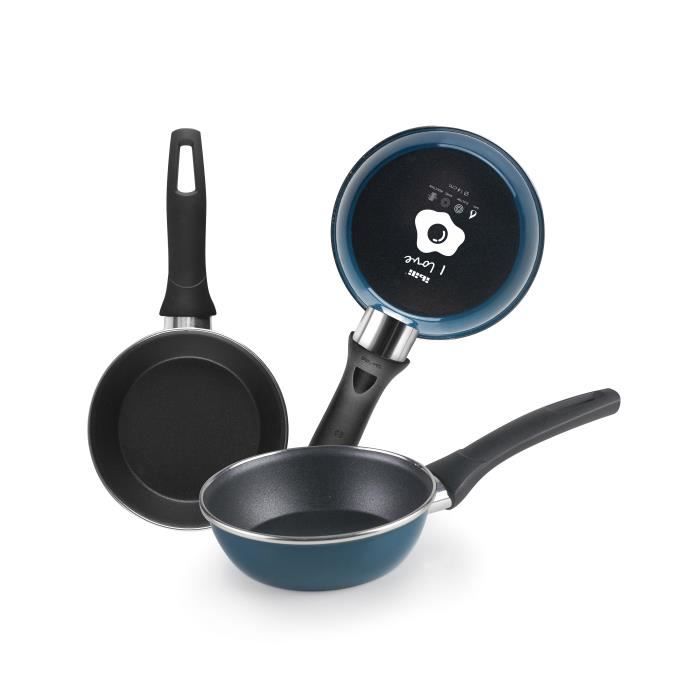 Poêle - IBILI - 14 Cm - Acier Émaillé Vitrifié - Antiadhésif 2 Couches - Compatible Induction