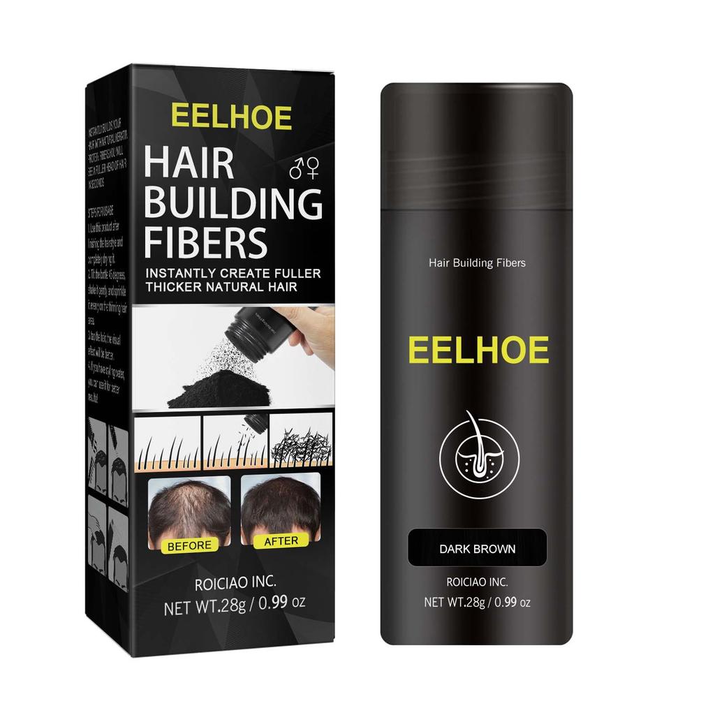 EELHOE Poudre de repousse de Fibers capillaires, 2 couleurs, applicateur de kératine, produits de croissance capillaire, pompe de pulvérisation, peigne, outil de beauté et de santé