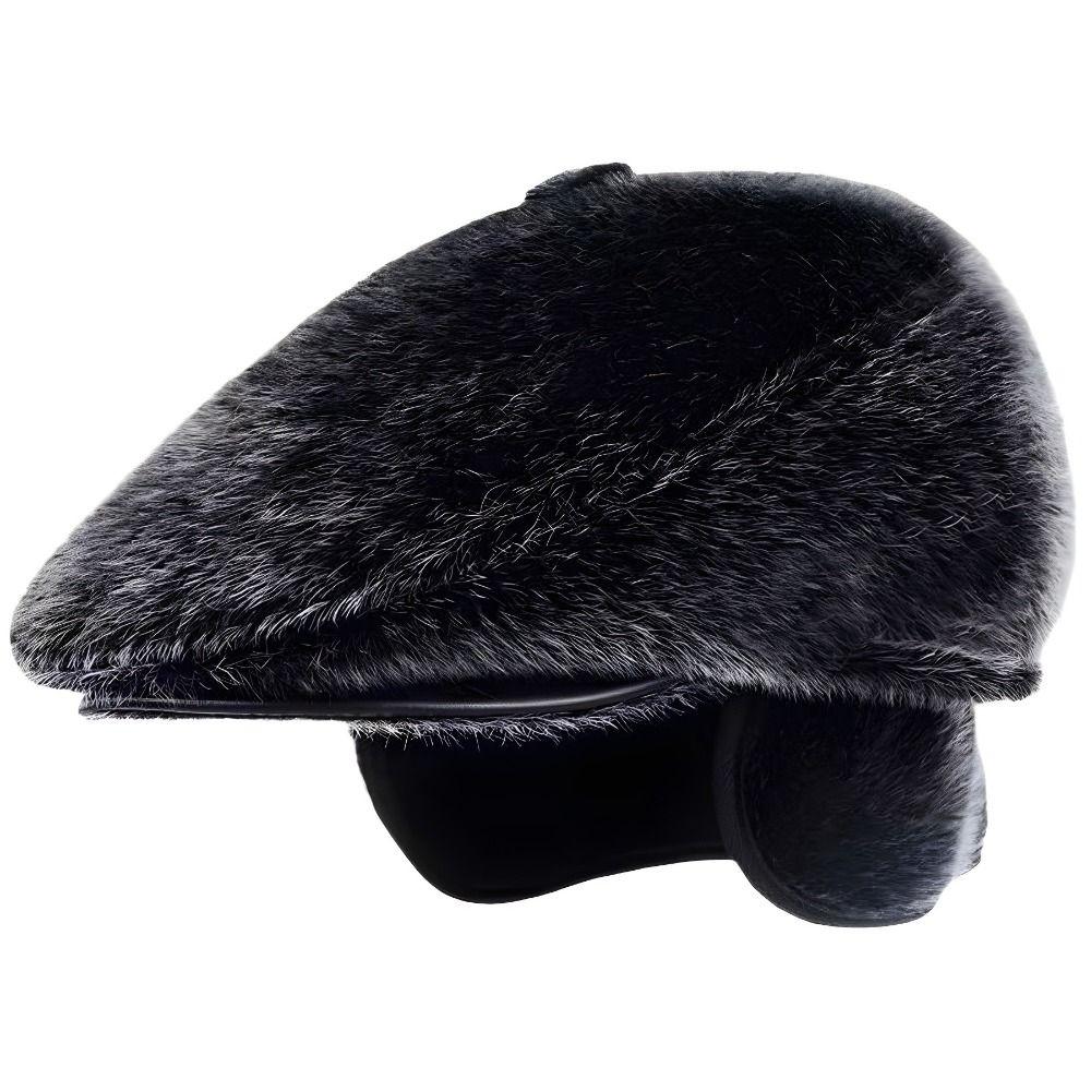

Windproof Berets Hat Ear Protection Peaked Cap Fashion Newsboy Hat for Men чёрный