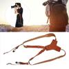Adjustable PU Leather Rivet Double Shoulders Strap Digital Camera Harness Accessory