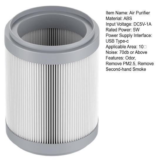 USB Desktop Air Purifier with H13 HEPA Filter Remove Smoke Odor Dust for Home Office 360 Degrees Ventilation & Aromatherapy Box