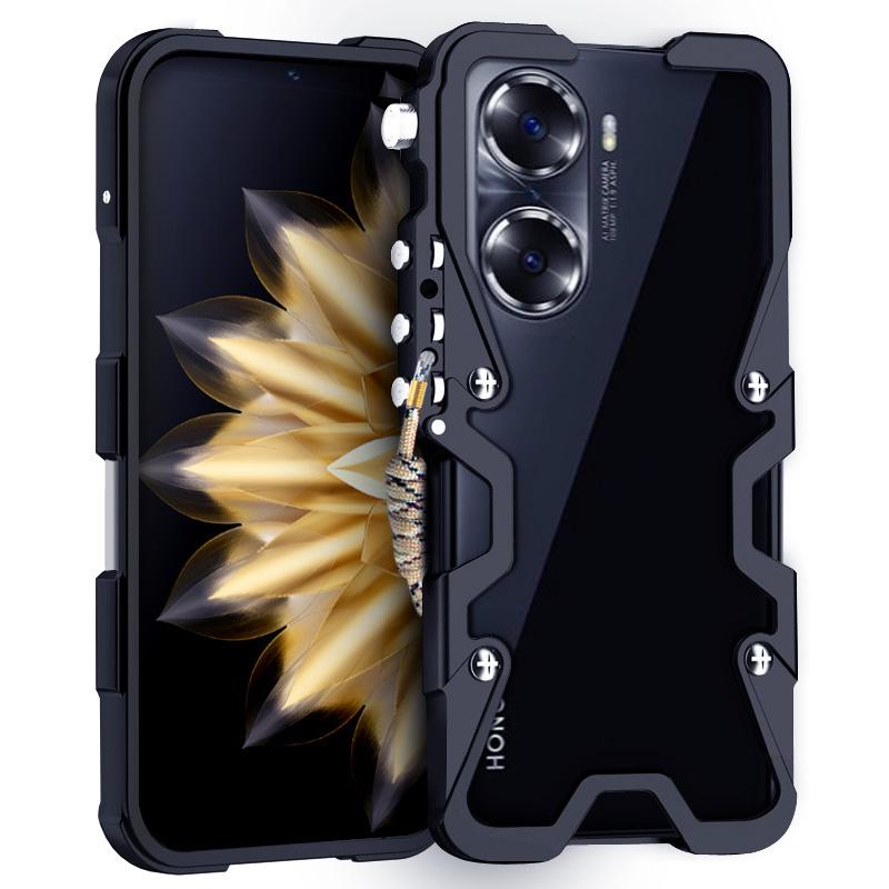

Для Honor 60/60 SE/70 5G/80 5G/90/100 5G Чехол Металлический из алюминиевого сплава Противоударный чехол для телефона Black