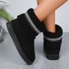 Fashion Women's Snow Boots 2024 Winter Women's Comfortable Thick Sole Shoes Suede Warm Casual Fashion Snow Boots Zapatos Mujer