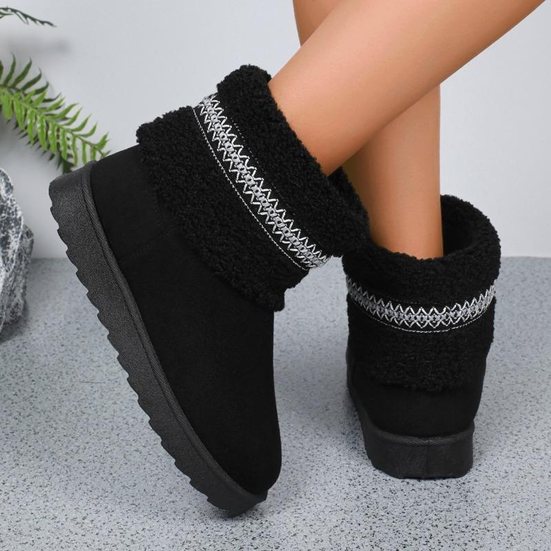 Fashion Women's Snow Boots 2024 Winter Women's Comfortable Thick Sole Shoes Suede Warm Casual Fashion Snow Boots Zapatos Mujer