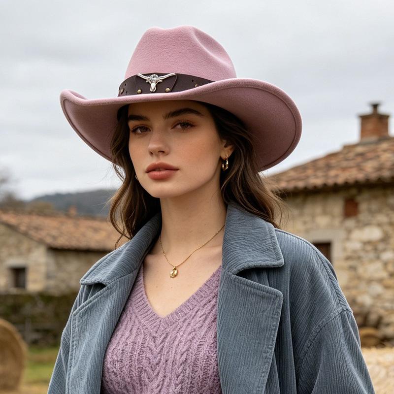 Vintage Cowboy Style Suede Hat Unisex Autumn Winter Outdoor Travel Jazz Hat