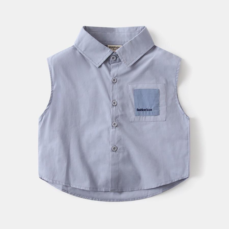 

Baby Boy Sleeveless Shirt Summer Thin Korean Style Cool Vest for Toddler Kids Boys Casual Tops T Shirt 90cm синий