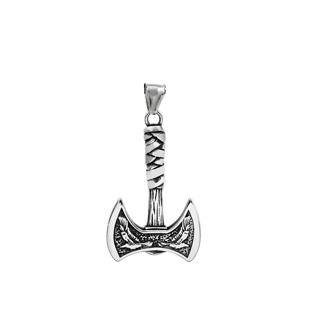 New Hot Selling Personalized Retro Crow Axe Titanium Steel Pendant Necklace