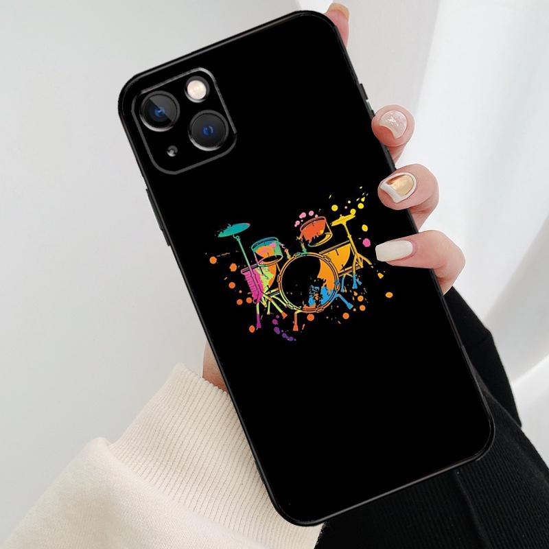 Musical Instrument Drum Phone Case For iPhone 11 12 13 14 15 16 Pro Max Mini X XR XS Max Plus Cover Funda