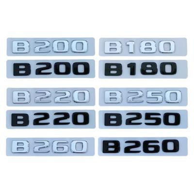 3D ABS Chrome Black Car Rear Trunk Emblem Badge Stickers For M/ercedes B/enz B160 B180 B200 B220 B260 W245 W246 Accessories