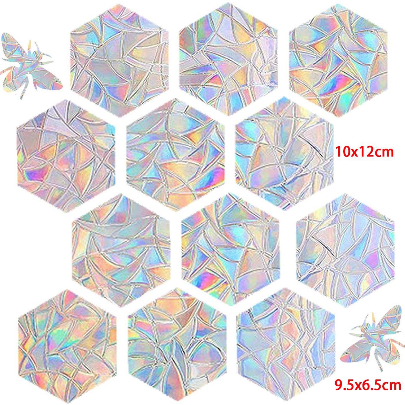 

Пчелиный шестиугольный неадгезивный статический стеклянный адсорбционный стикер Противоударные стеклянные наклейки ПЭТ-пленка Стеклянные наклейки 16*Hexagon + 2*Bee разноцветный