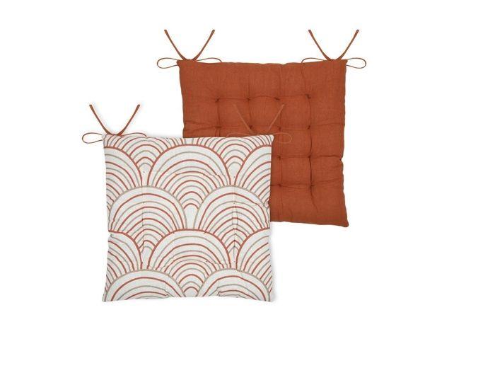 Assise de chaise - Galicia - 38 x 38 cm - 100% coton - Matelassée - Marron