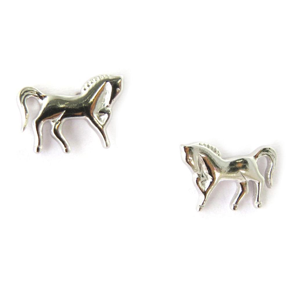 Les Trésors De Lily [M7614] - Silver 'Horses' Earrings (rhodium-plated)