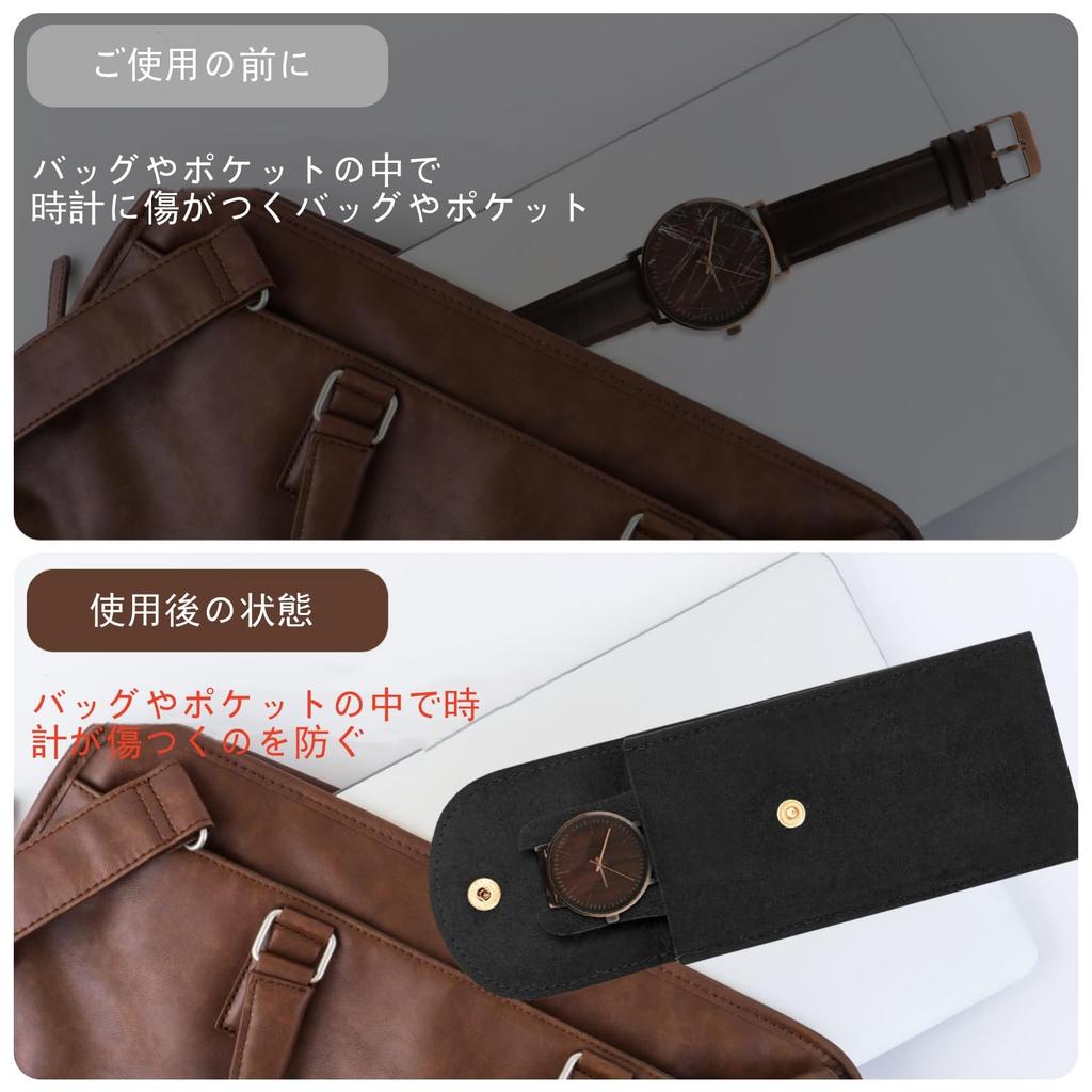 Velvet Watch Case for One Portable Watch Pouch with Core Trip Watch Unisex "Vibrly" Shock-Absorbing Watch, Built-in Board, Scratch-Resistant,