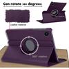 Coque + Verre Trempé pour Samsung Galaxy Tab A11 Plus / A9 Plus - Etui Rotatif 360° - Violet