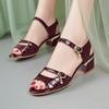 New Coarse Heel Women's Sandals Mid Heel Summer Anti Slip High Heel Sandals