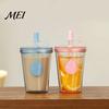 Lightweight Portable Water Bottle Drinking Straw Cup, Leak-proof PC Bottle, Durable Leak Proof for Students Anti-fall And Office Use Plastic Cup
