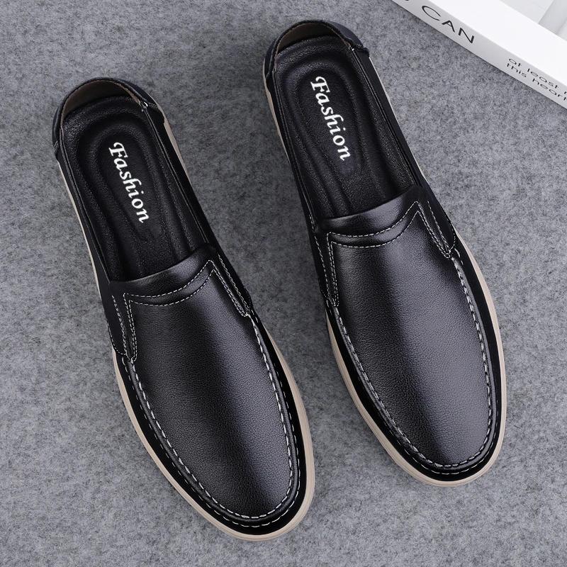 New Minimalist Design Handmade Genuine Leather Mens Comfort Loafers Casual for Men Hot Sale Office Dating Genuine Leather Shoes