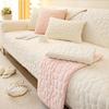White Sofa Cover Stone Pattern Plush Anti-slip Couch Cushion Towel Living Room Universal Armchair Slipcover Blanket Cover 3 Seat