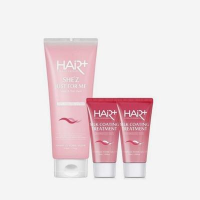 Hair Plus She's Women's Hair Loss Scalp Pack 210ml X 1 + Silk Treatment 50ml X 2