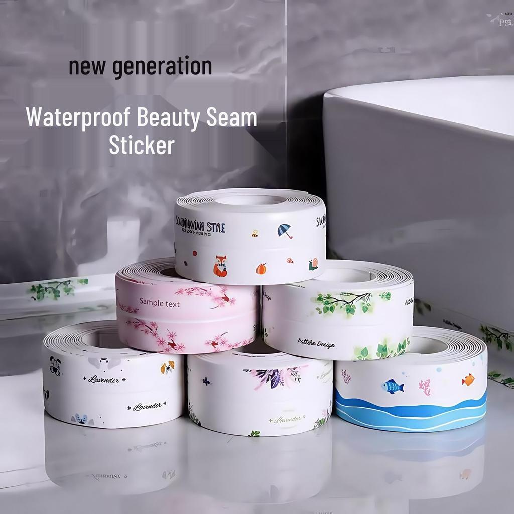 Waterproof Mold-Resistant Grout and Edge Sealing Tape for Kitchens and Bathrooms