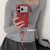 Ins Hanbo Dot Red Apple 15 for iPhone17promax Apple 16pro Mobile Phone Case 15pro Lanyard
