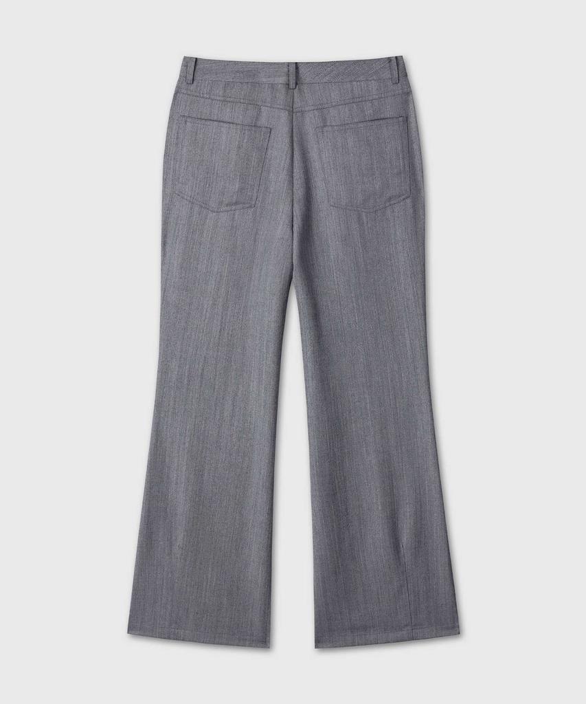 Beleun Structured Herringbone Flare Pants (Gray)