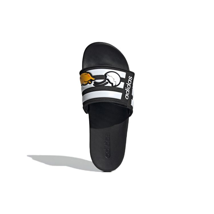 Adidas Neo Kreslený Vzor Písmen Suchý zip Protiskluzové Nazouvací Sandály Unisex Obuv Černá Bílá FY3037