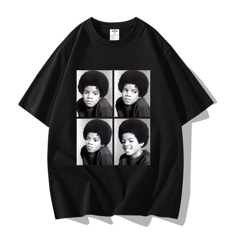 Gedenk Michael Jackson Muster Druck Herren Damen T-Shirt Kinder T-Shirt Junge Mädchen Oberteil Erwachsene Kinder Eltern-Kind Baumwoll-T-Shirt