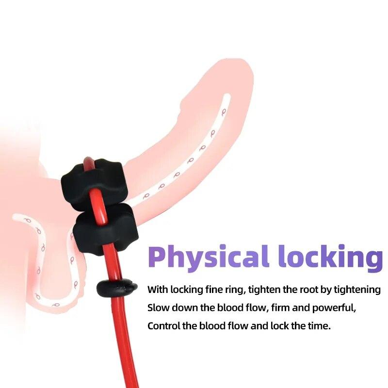 NEW Adjustable Penis Ring Rope Male Lasting Cock Rings Delay Ejaculation Silicone Cockring Sexy Toys for Adult Men Sex Shop