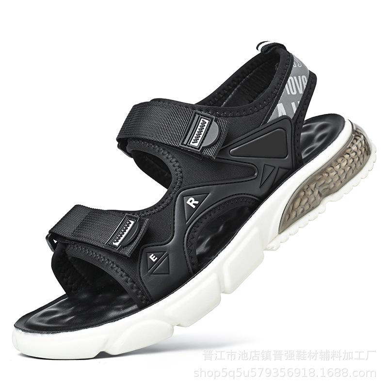 

Популярная мужская летняя пляжная обувь, уличные сандалии с открытым носком, модные, нескользящие, дышащие, мягкие, прохладные, модные, универсальные шлепанцы 44