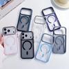 Transparent 2in1 Hit Color For Phone Case For For Iphone 17 16 1 14 13 Pro Max PC+TPU Magnetic Charging Bumper Cover Cuque