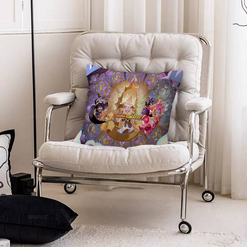 Anime Cookie Run K-Kingdom Cushion Cover Car Throw Pillow Case For Sofa Car Christmas Gift 40x40cm 45x45cm