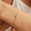 18K Gold Imitation Round Imitation Pearl Zircon Bracelet Stainless Steel Bead Chain Simple Thin Chain Hand Jewelry