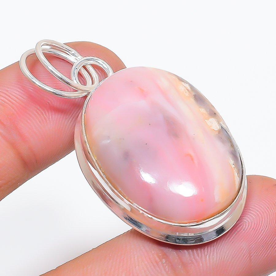 Natural Pink Opal Gemstone 925 Sterling Silver Jewelry Pendant 1.97  AP-14153