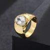 1Pc Fashion Ring, Retro, Exaggerated and Simple Design, Inlaid with Synthetic Zircon, Daily Use