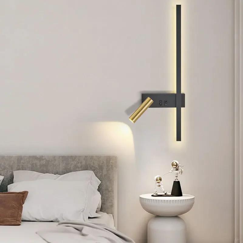 Wall Lamp Nordic Modern Creative Led Simple Living Room Sofa Background Wall Decorative Reading  Bedroom Bedside