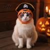 Small Dog Halloween Outfit Cat Pumpkin Pirate Hat, Cozy Pet Funny Hat Cosplay for Cats, Dogs, Holiday Party Accessory Costume Dogs