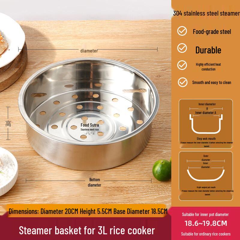 ZISIZ 304 Stainless Steel Universal Steamer Basket