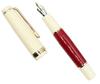 Gullor Mini Fountain Pen with Gold Acrylic Pocket Fine Nib Trim, Pen, Red, (0.5mm)