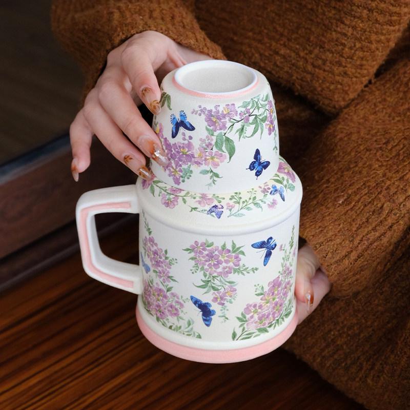 Lily of the Valley Ceramic Kettle & Mug Gift Set for Weddings and Birthdays