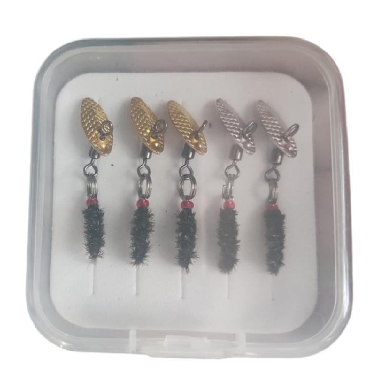 5Pcs Swimbait Rotating Sequins Lures Insect Flies Fly Fishing Lures Baits Fishing Tackle Insect Flies Fly Fishing Lures