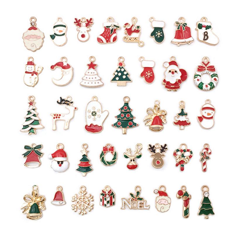 

38 шт. рождественские подвески из эмалированного сплава, смешанный кулон для изготовления ювелирных изделий своими руками