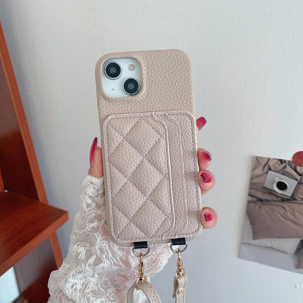 Crossbody Lanyard Luxury Card Slot Holder Phone Case for IPhone 15 14 Plus 13 12 11 Pro Max Wallet Strap Cord Bag Leather Cover